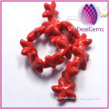 23X9mm red starfish porcelain bead